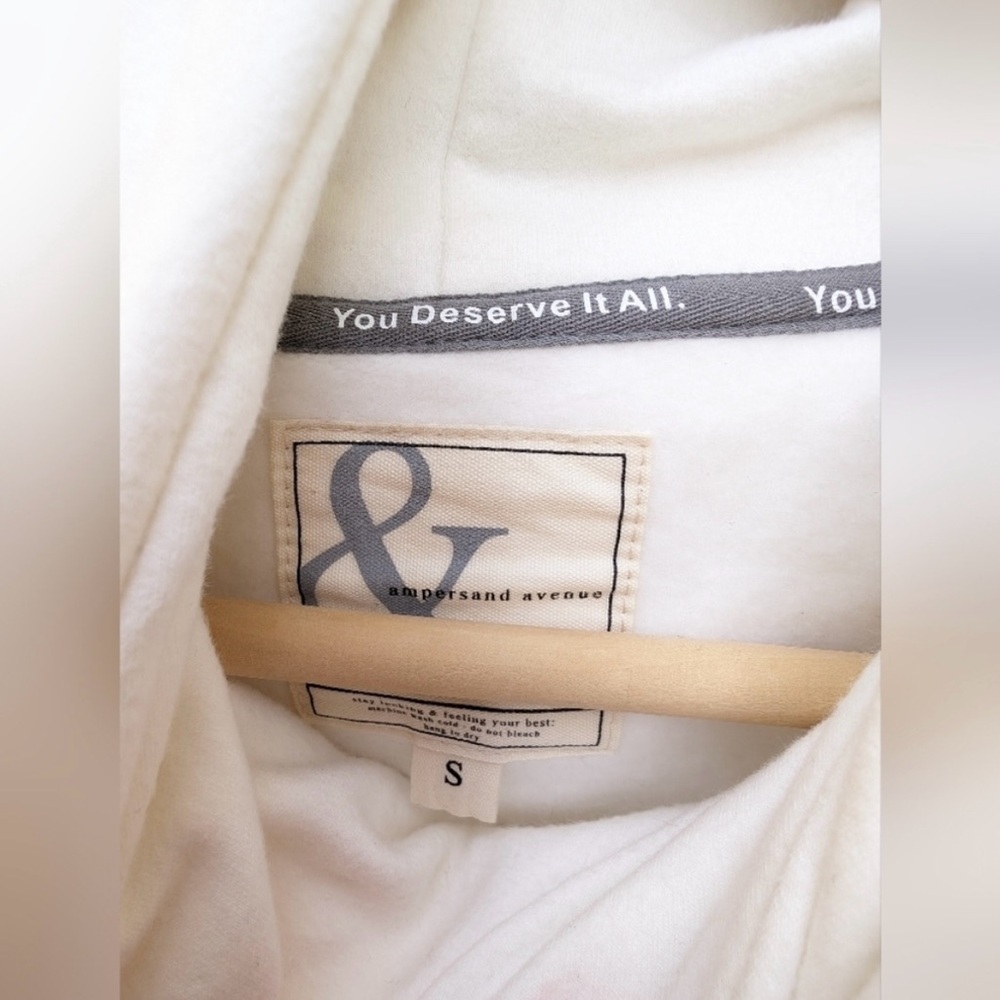 Ampersand Ave SingleHood Diagonal Colorblock Fleece Sweatshirt Hoodie Sm… - Picture 3 of 3